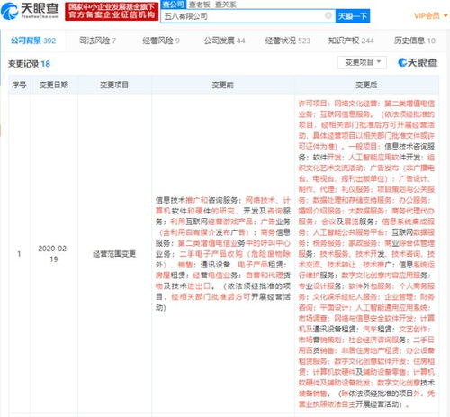 58同城戰略布局再落子 子公司經營范圍擴容，人工智能應用軟件開發成新焦點